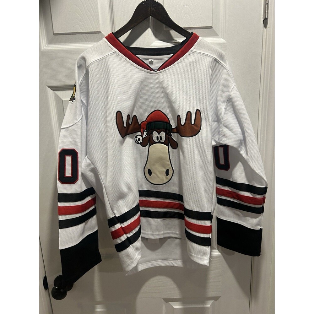 Christmas Vacation Moose Hockey Jersey White #00 Size Small Griswold Holiday